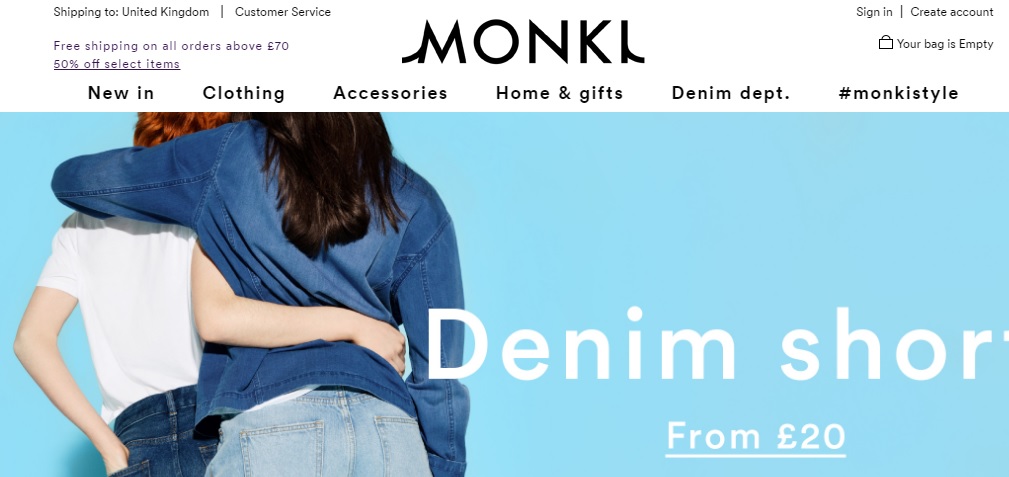 モンキ MONKIの新作商品、入手困難なアイテム、日本未上陸品、激安品、限定品、お値打ち品、バーゲンセール品、個人輸入、海外通販、代行サービスをイギリスから EG代行