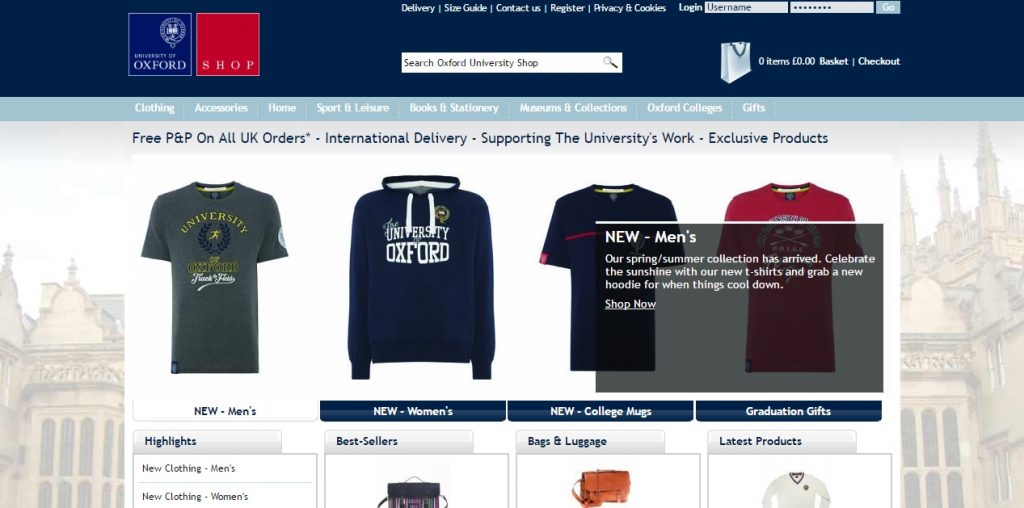 オックスフォード大学ショップ UNIVERSITY OF OXFORD SHOP | 海外通販